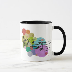 Regenbogen-HerzClefs, Musiknoten u. Tasse