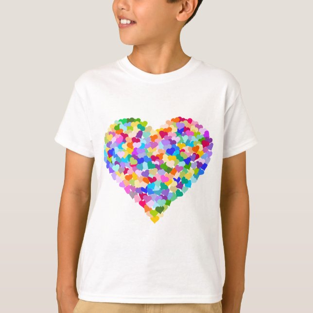 Regenbogen-HerzConfetti T-Shirt (Vorderseite)