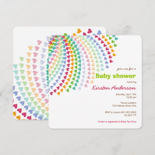 Regenbogen-Herzen, die Spaß Babyparty besprüht, Einladung