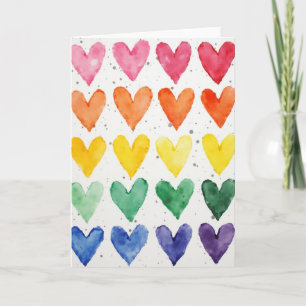 Regenbogen-Herzen-Liebeskarte Karte