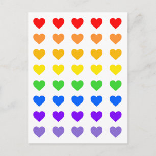Regenbogen-Herzen  Postkarte