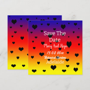 Regenbogen-Herzen Save The Date Schwule Hochzeit,