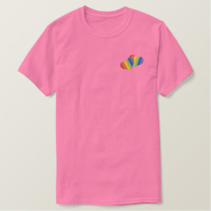 Regenbogen-Herzen Stickiertes Poloshirt Besticktes T-Shirt
