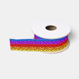 Regenbogen Herzmuster Ripsband