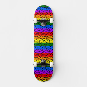Regenbogen Herzmuster Skateboard