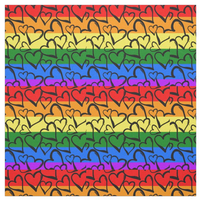 Regenbogen Herzmuster Stoff (Muster)