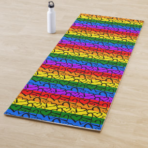 Regenbogen Herzmuster Yogamatte