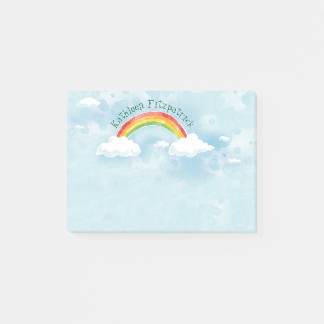 Regenbogen-Himmel addieren Namens4x3 Post-it Klebezettel (Vorderseite)