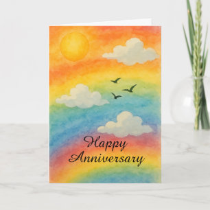 Regenbogen-Himmel-Jubiläum – Feier der LGBTQ+-Lieb Karte