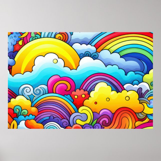 Regenbogen-Hintergründe GROSS Poster (Vorne)