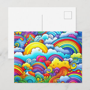 Regenbogen-Hintergründe Postkarte