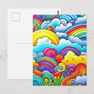 Regenbogen-Hintergründe Postkarte