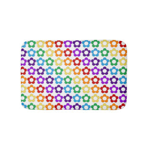 Regenbogen-Hippie-Blumenmuster Badematte
