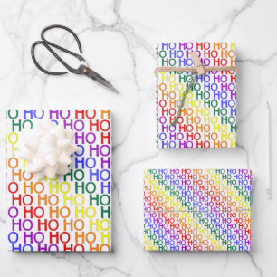 Regenbogen Ho Ho Ho Muster Geschenkpapier-Set Geschenkpapier Set