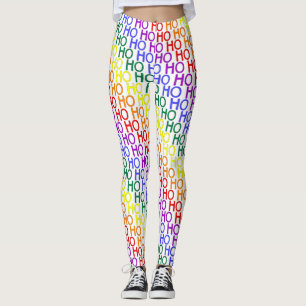 Regenbogen Ho Ho Ho Muster Leggings