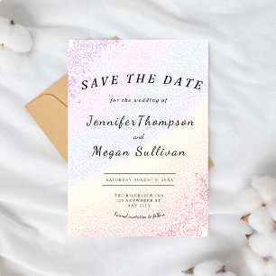 Regenbogen Hochzeit Save the Date Einladung