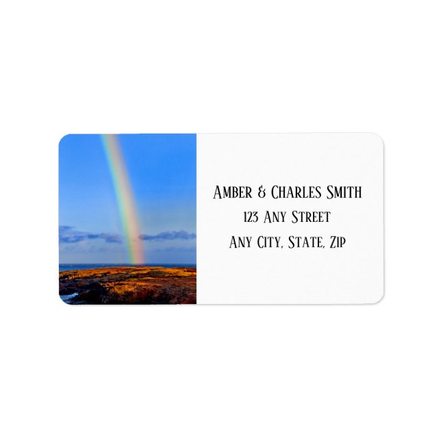 Regenbogen, Hoffnung und Glück, Hochzeit Adressaufkleber (Vorne)
