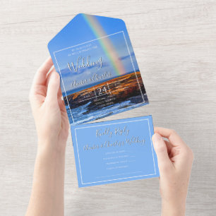 Regenbogen, Hoffnung und Glück, Hochzeit All In One Einladung