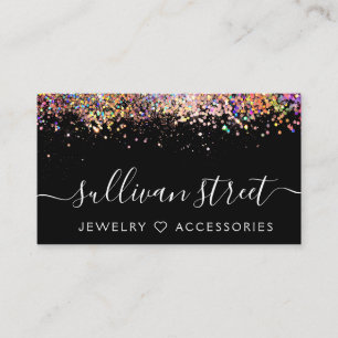 Regenbogen-Holografische Glitter-Juwelier-Boutique Visitenkarte