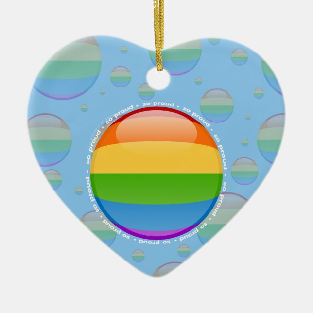 Regenbogen-homosexuelle lesbische keramikornament (Vorne)
