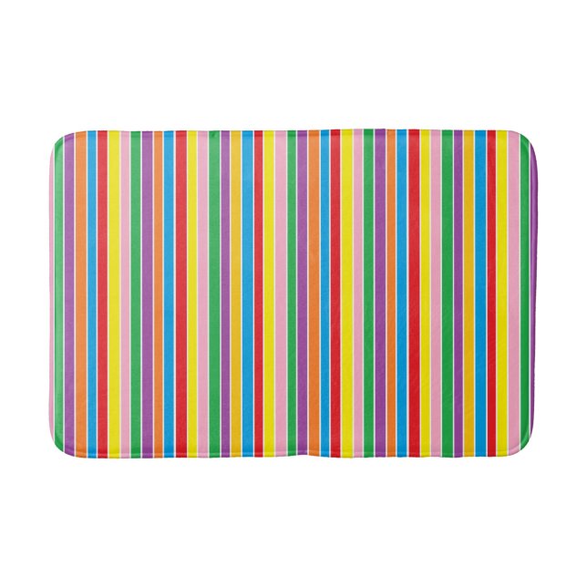 Regenbogen-Horizontale Streifen Badematte (Vorderseite)