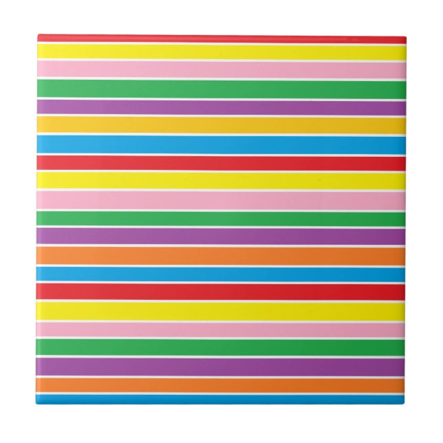 Regenbogen-Horizontale Streifen Fliese (Vorderseite)