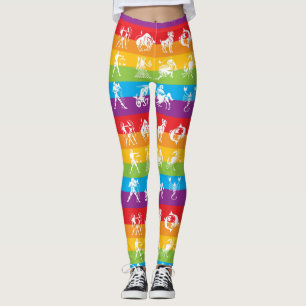 Regenbogen-Horoskop-Yoga-Gym-Übung-Leggings-Hosen Leggings