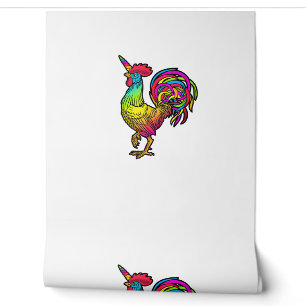 Regenbogen-Huhn-Einhorn-Hahn-lustiges-Tierbild Tapete