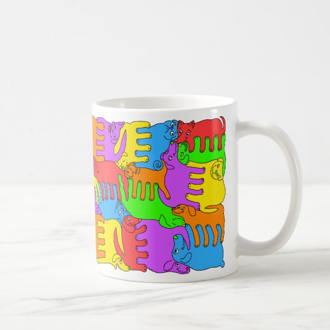 Regenbogen-Hunde Kaffeetasse (Rechts)