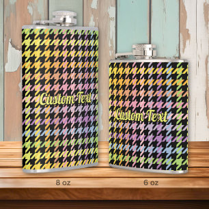 Regenbogen-Hundszahn-Muster Flachmann