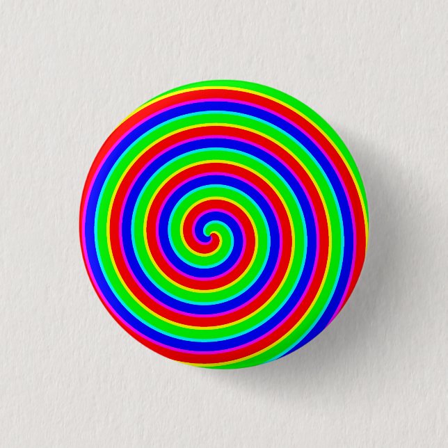 Regenbogen-Hypnotik-Rad Button (Vorderseite)