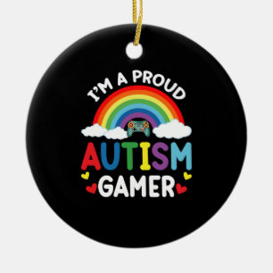 Regenbogen Ich bin ein stolzer Autismus-Gamer Auti Keramik Ornament
