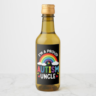 Regenbogen Ich bin ein stolzer Autismus-Onkel Auti Weinetikett