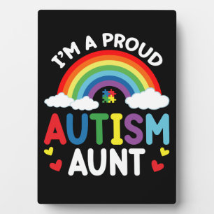 Regenbogen Ich bin eine stolze Autismus-Tante Auti Fotoplatte