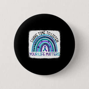 Regenbogen Ich habe Zeit, auf Suizidprävention zu Button