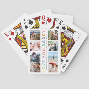Regenbogen 'ICH LIEBE DICH PAPA' Foto-Collage-Ande Spielkarten