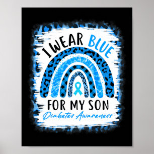 Regenbogen Ich trage blaues Band für meinen Sohn T Poster