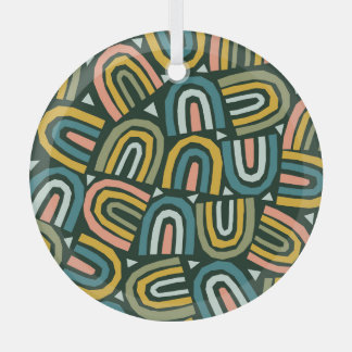 Regenbogen im geometrischen Stil, Vintage Muster. Ornament Aus Glas