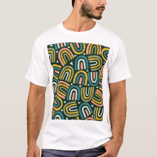 Regenbogen im geometrischen Stil, Vintage Muster. T-Shirt