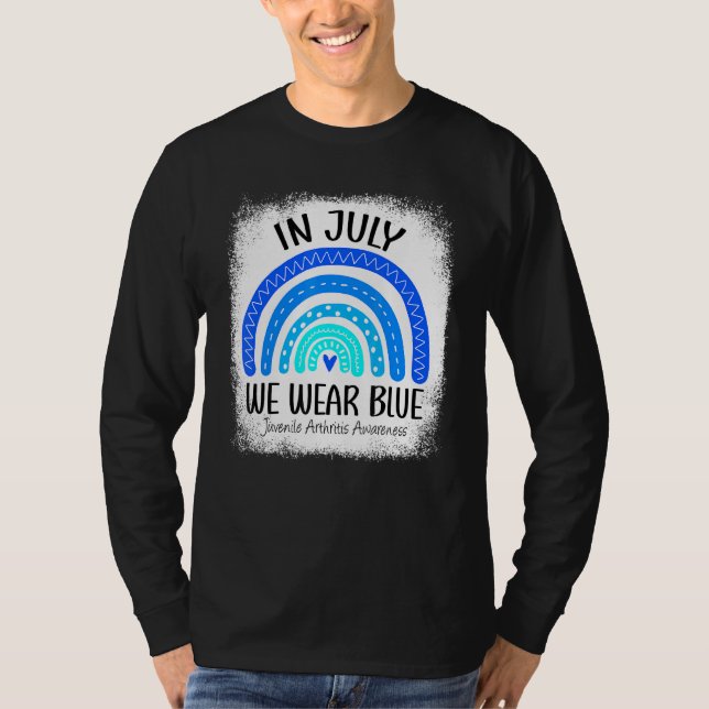 Regenbogen im Juli tragen wir blaue juvenile Arthr T-Shirt (Vorderseite)