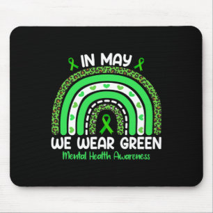 Regenbogen im Mai tragen wir grüne Ribbon psychisc Mousepad