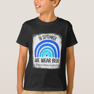Regenbogen Im September tragen wir blaue Alopezie  T-Shirt
