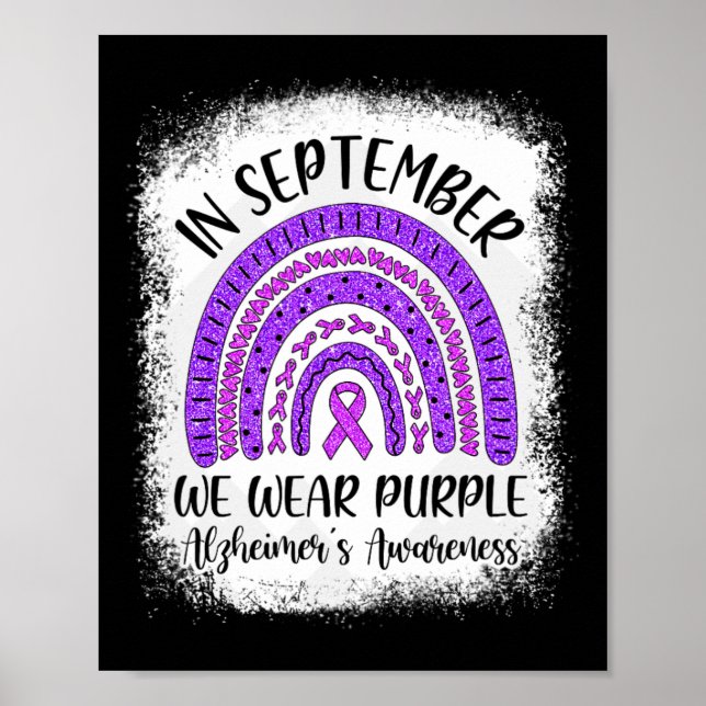 Regenbogen Im September tragen wir Lila Alzheimer  Poster (Vorne)