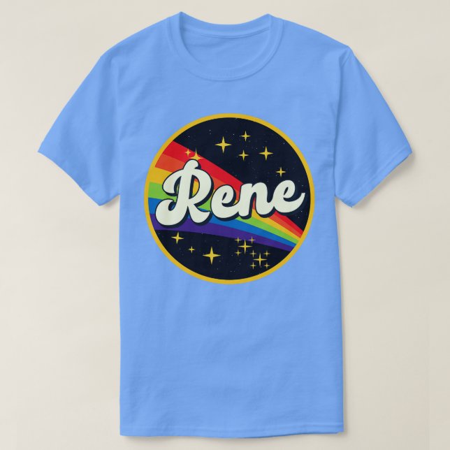 Regenbogen im Vintagen Stil T-Shirt (Design vorne)