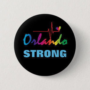Regenbogen-Impuls-Herz LGBT Orlandos starkes rund Button