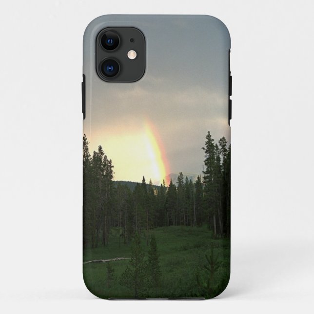 Regenbogen in den Bergen Art Foto Handy Case (Rückseite)