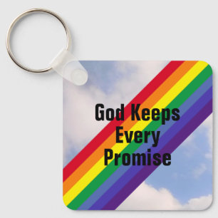 Regenbogen in den Sky Inspirational Bible Verses N Schlüsselanhänger