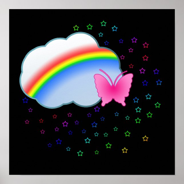Regenbogen in den Wolken Poster (Vorne)