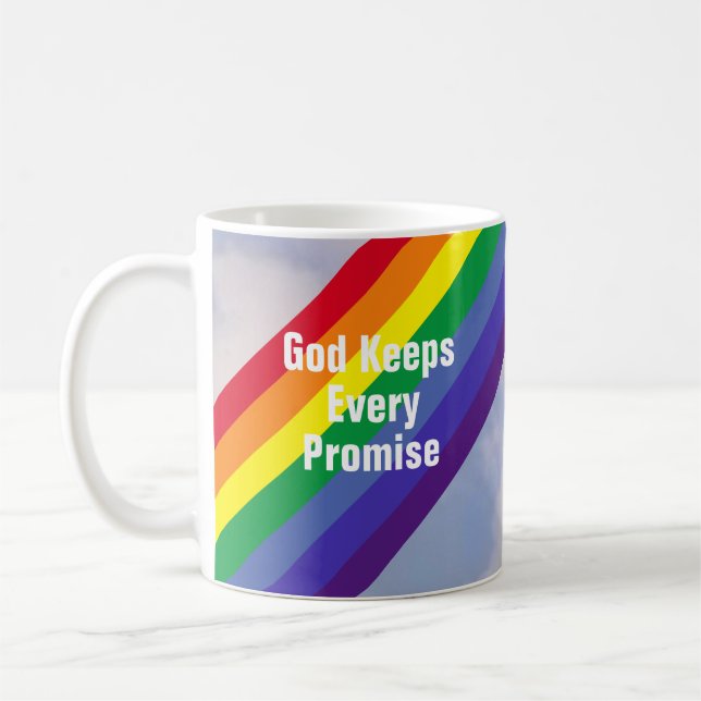 Regenbogen in der Sky Inspirational Bible Verse Ni Kaffeetasse (Links)