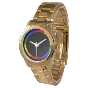 Regenbogen in Dunkel/LGBT+-Sicht Armbanduhr